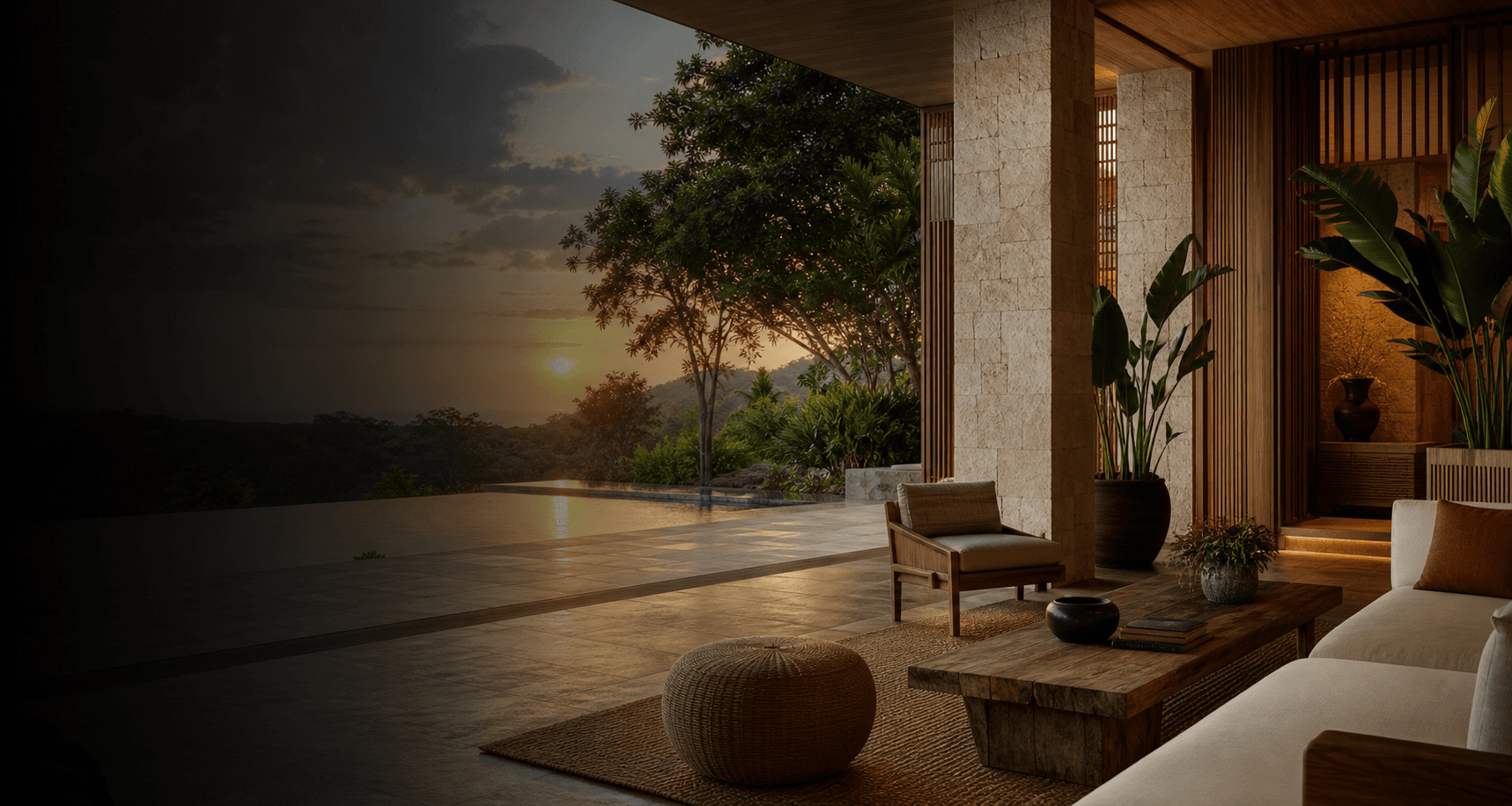A peaceful Haven hotel terrace overlooking the water